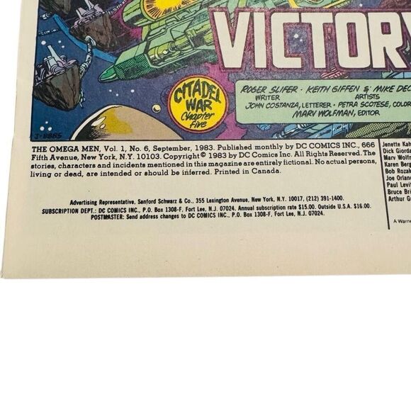 Omega Men #6 - 1982 series DC comics VF+ - Picture 5 of 5